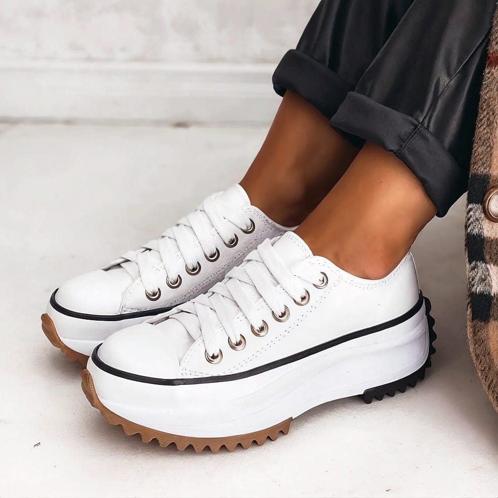 Elisa™ - Platform Sneakers in Leather