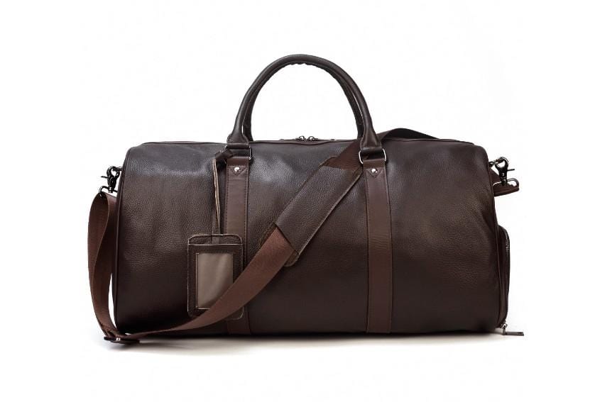 Men's & Women's Brown Leather Weekender Luggage Bag