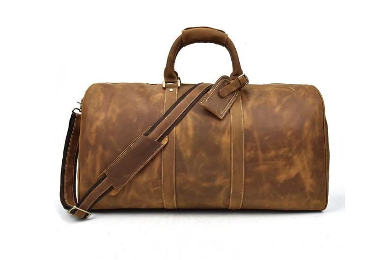 Leather Duffel Bag Luggage Outdoor Weekender Bag