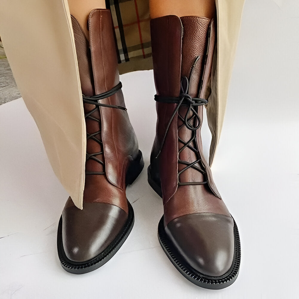 Victoria™ | Elegant Leather Heeled Boots