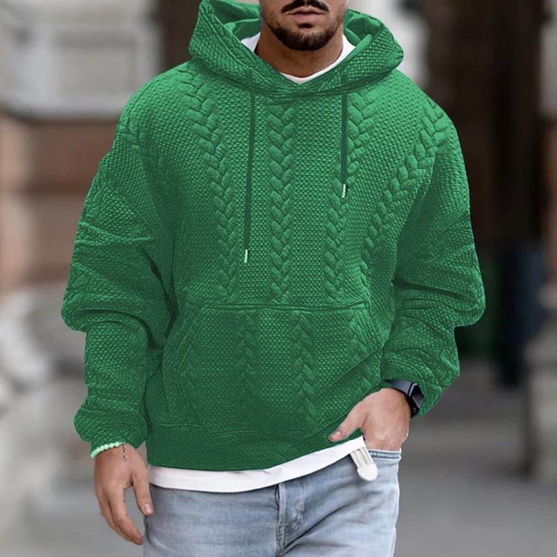 H&L Men's Casual Printed Kangaroo Pocket Long Sleeve Hoodie