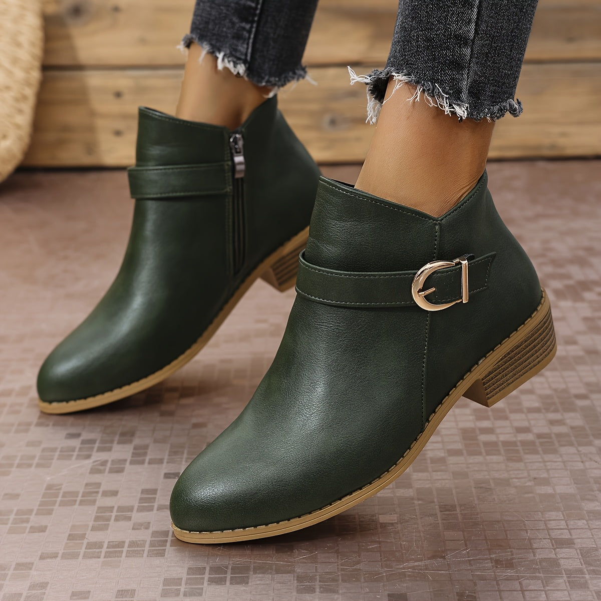 Amélina™ | Comfortable Buckle Ankle Boots for Sensitive Feet