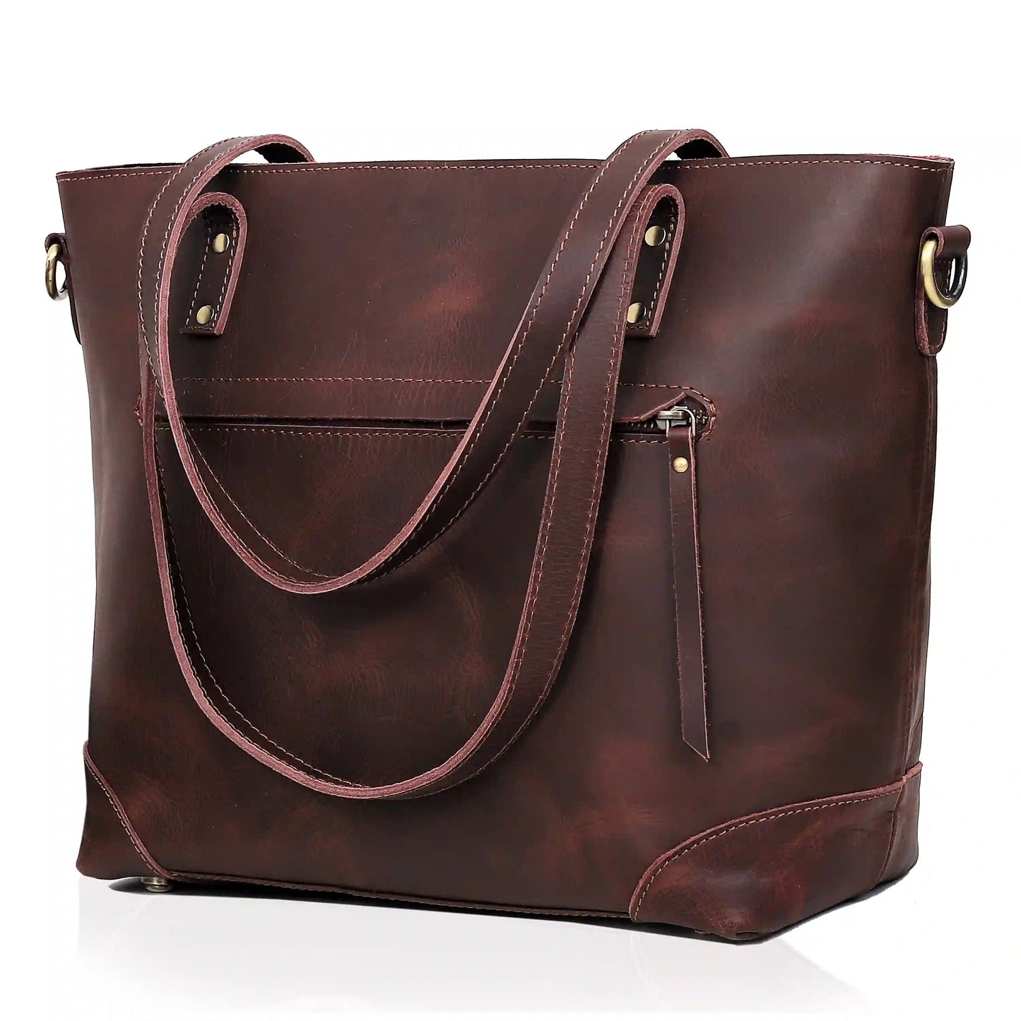 PORTLAND LEATHER TOTE BAG COMBO - BROWN