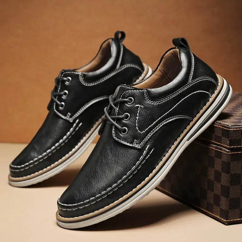 H&L Monroe Leather Moc Oxfords