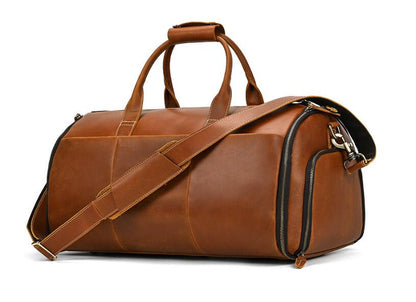 Brun Læder Duffle Bag til Mænd