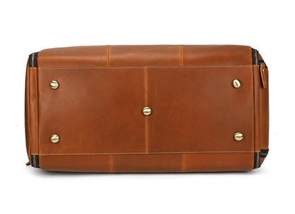 Brown Leather Duffle Bag for Men