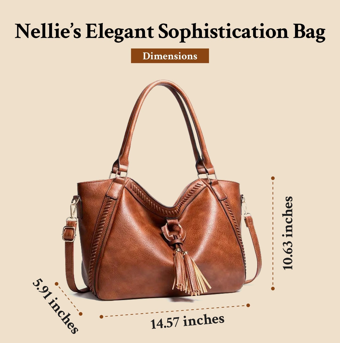 Nellie™’s Elegant Sophistication | Leather Shoulder Bag