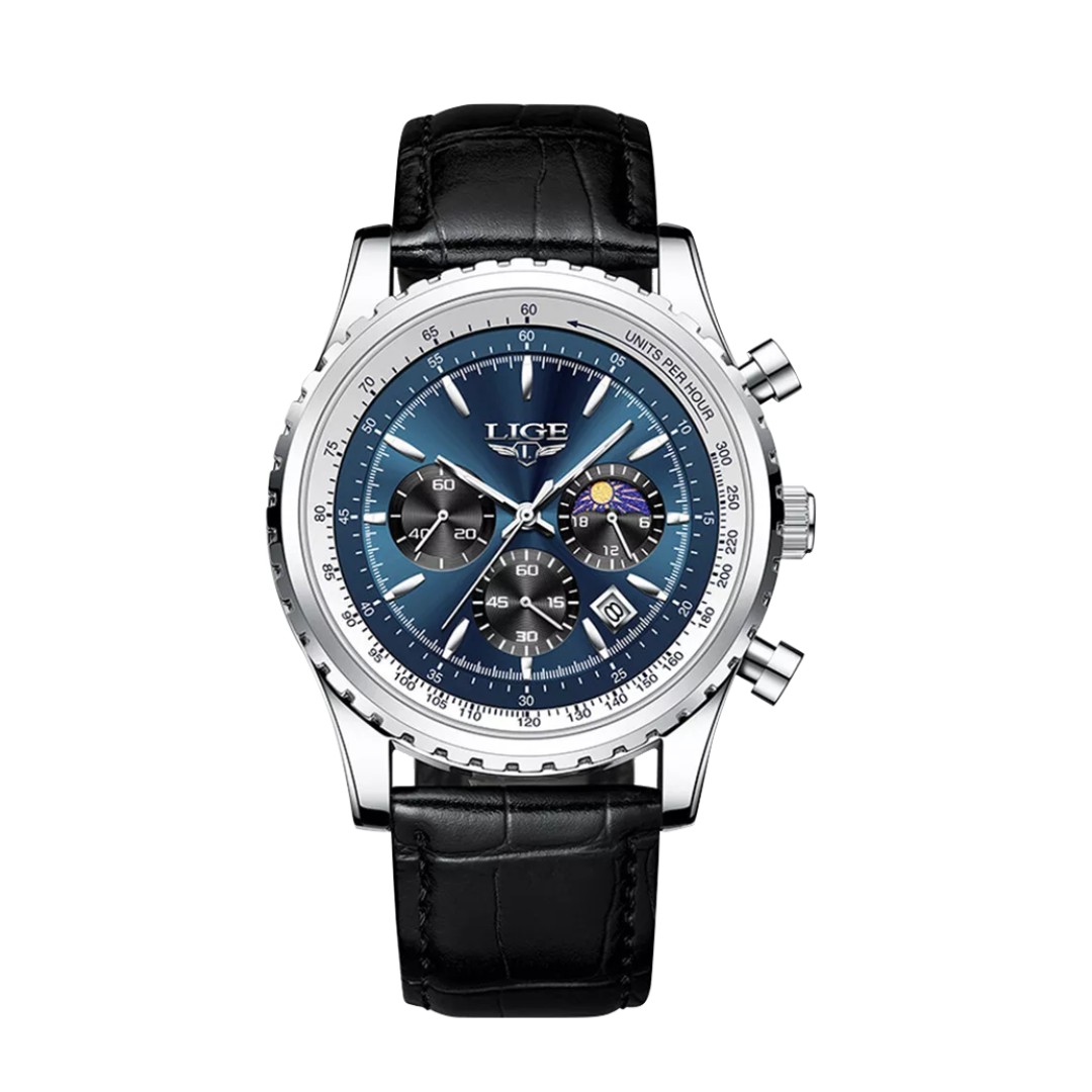 Leo™ | Elegant Chronograph Moon Phase Watch | 46mm