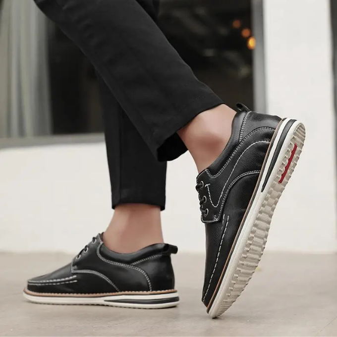 H&L Monroe Leather Moc Oxfords