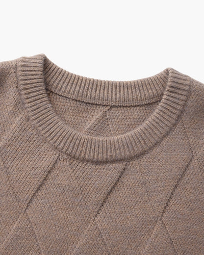Diamond Knit Crewneck Sweater