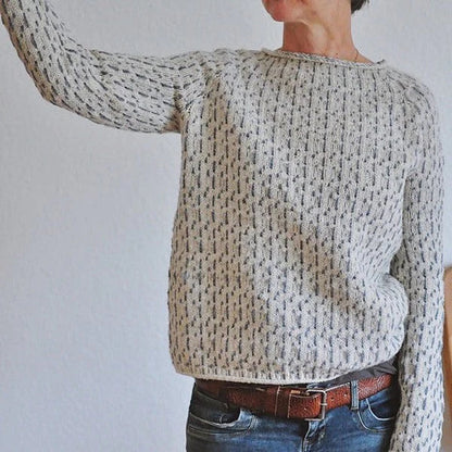 Victoria | Elegant Grey Sweater with Boat Neck