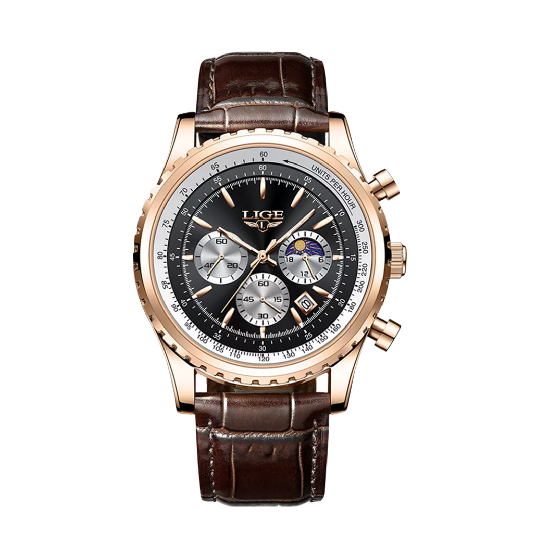 Leo™ | Elegant Chronograph Moon Phase Watch | 46mm