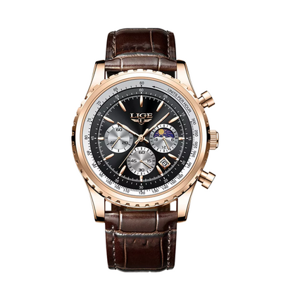 Leo™ | Elegant Chronograph Moon Phase Watch | 46mm