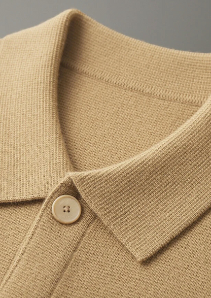 PURE EXTRA-FINE MERINO WOOL BUTTON OVERSHIRT