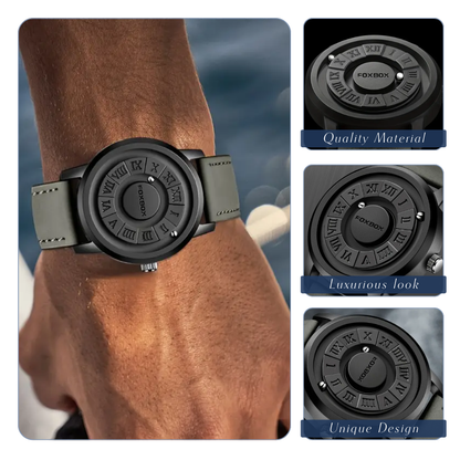 Max™ | Men's Stylish Black Dial Casual Wristwatch | 42mm
