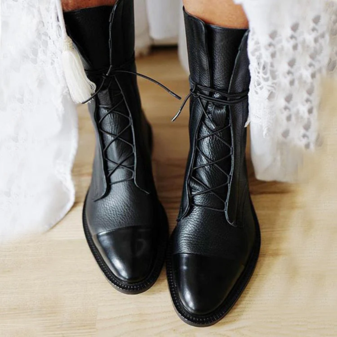 Victoria™ | Elegant Leather Heeled Boots