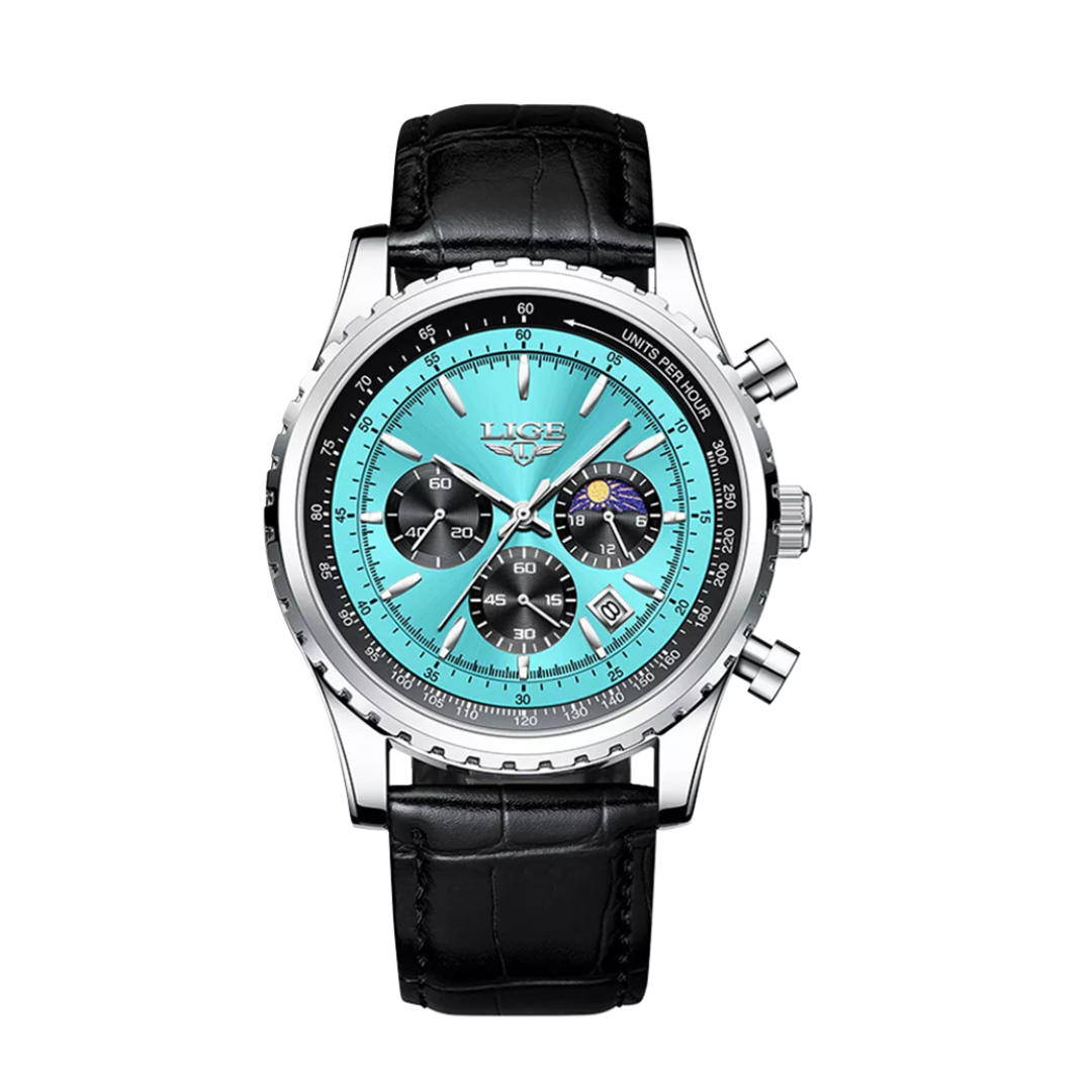 Leo™ | Elegant Chronograph Moon Phase Watch | 46mm