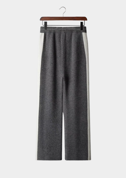 PURE EXTRA-FINE MERINO WOOL WIDE LEISURE TROUSERS