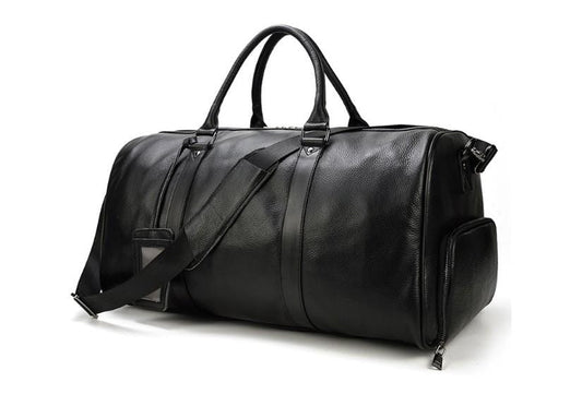 Men's & Women's Leather Weekender Bag Duffel Luggage