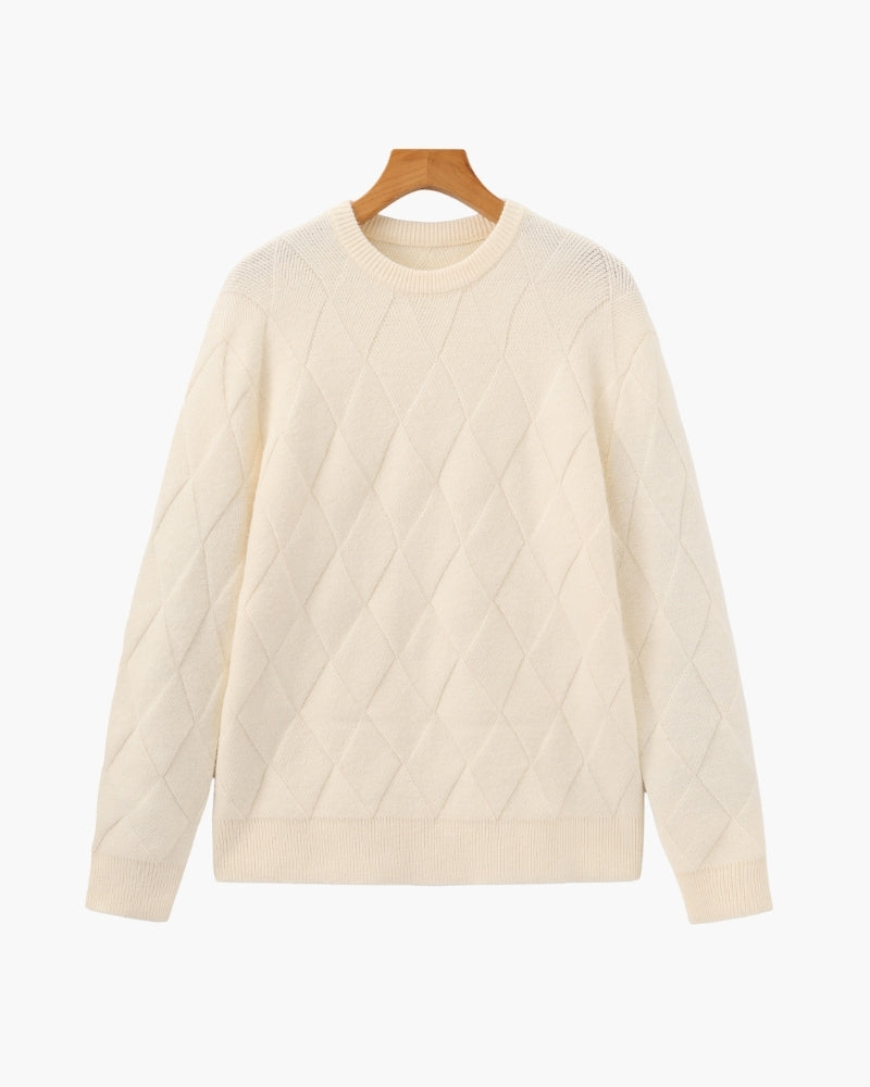 Diamond Knit Crewneck Sweater