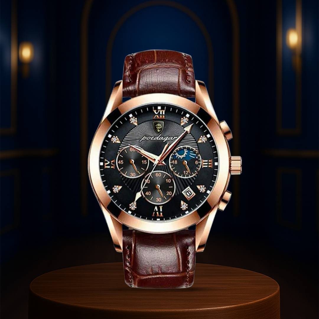 Darian™ | Classic Textured Leather Strap Watch | 39mm