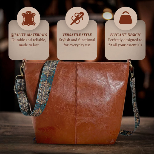 Chelsey™'s Vintage Charm | Leather Shoulder Bag