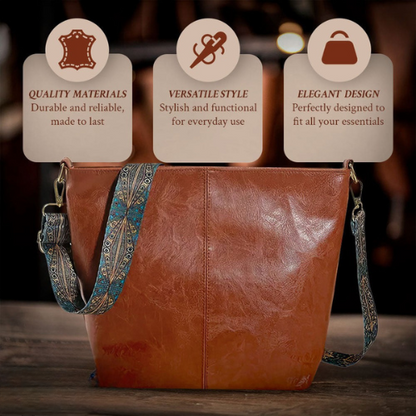 Chelsey™'s Vintage Charm | Leather Shoulder Bag
