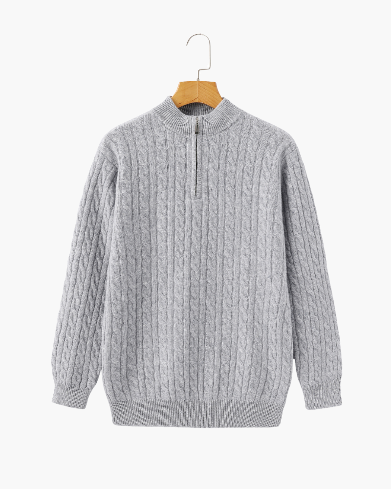 100% Cashmere Vævet Halv Lynlås