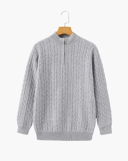 100% Cashmere Vævet Halv Lynlås