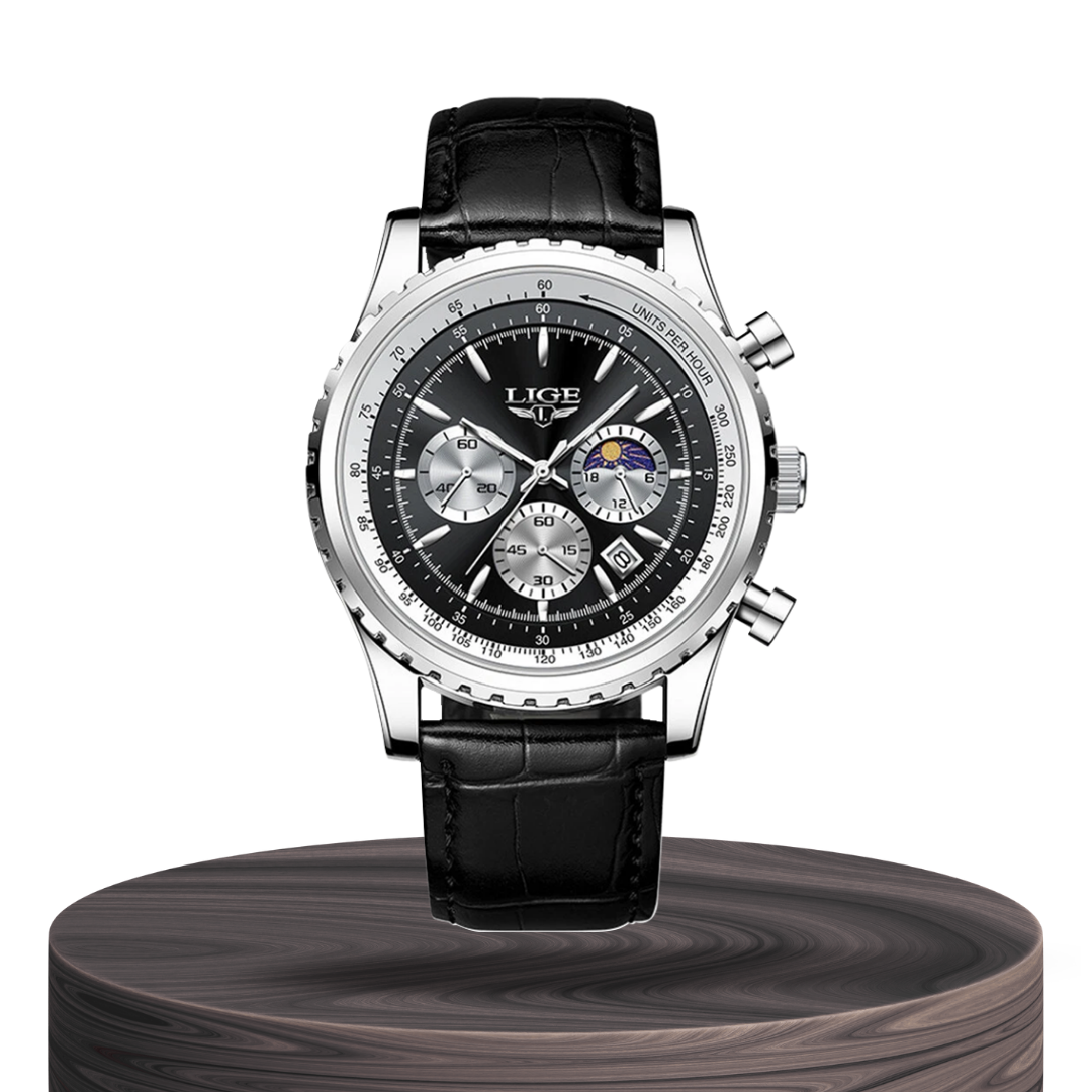 Leo™ | Elegant Chronograph Moon Phase Watch | 46mm