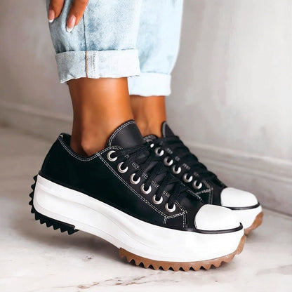 Elisa™ - Platform Sneakers in Leather