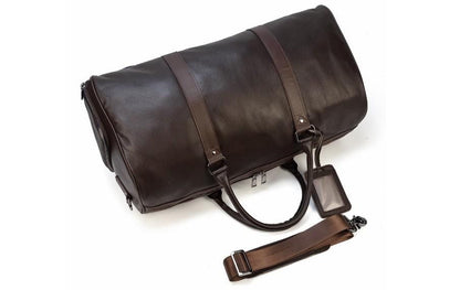 Men's & Women's Brown Leather Weekender Luggage Bag