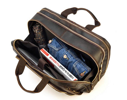 Brun Duffle Bag Læder Herrestil