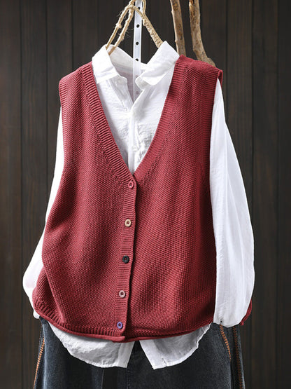 Victoria™ | Autumn Artistic Pure Colour V-Neck Knitted Cardigan