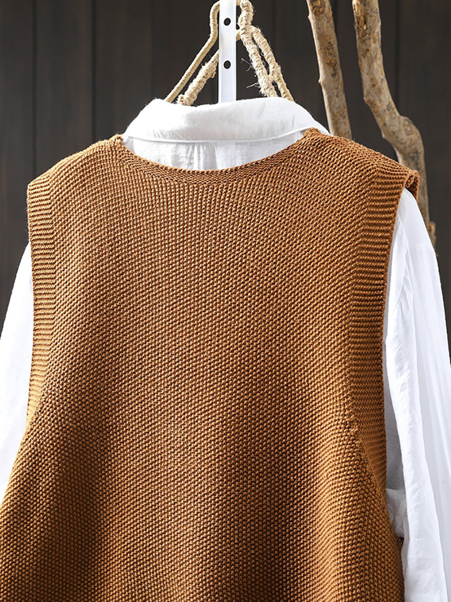 Victoria™ | Efterårs Kunstnerisk Ren Farve V-Hals Strikket Cardigan