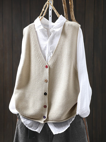 Victoria™ | Autumn Artistic Pure Colour V-Neck Knitted Cardigan