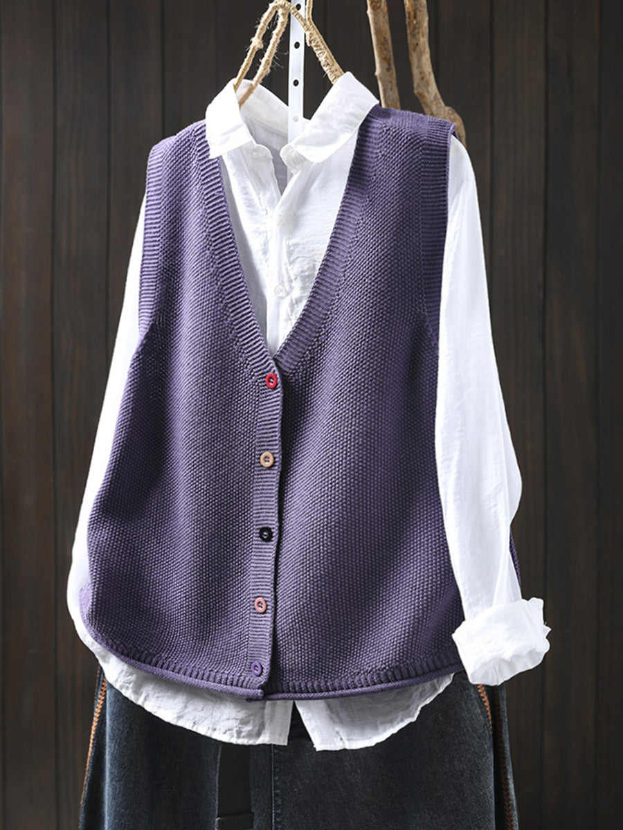 Victoria™ | Autumn Artistic Pure Colour V-Neck Knitted Cardigan