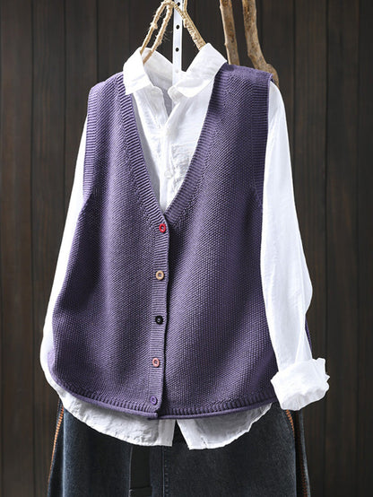 Victoria™ | Autumn Artistic Pure Colour V-Neck Knitted Cardigan