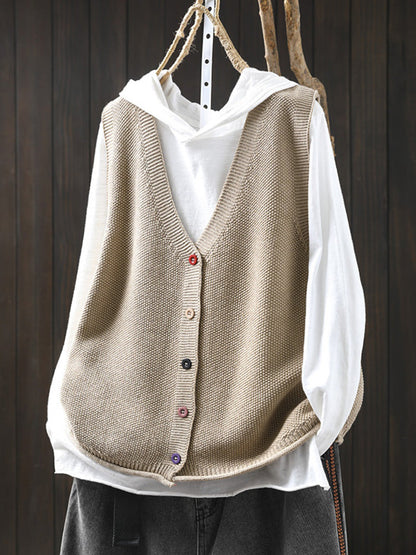 Victoria™ | Autumn Artistic Pure Colour V-Neck Knitted Cardigan