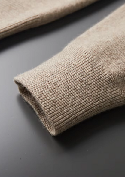 PURE EXTRA-FINE MERINO WOOL ZIP POLO CARDIGAN