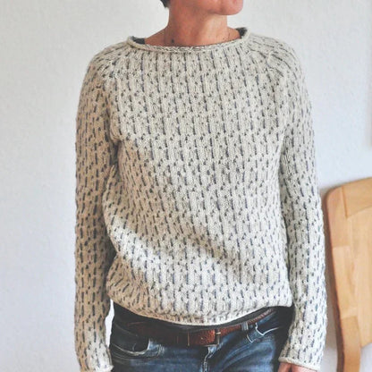 Victoria | Elegant Grey Sweater with Boat Neck