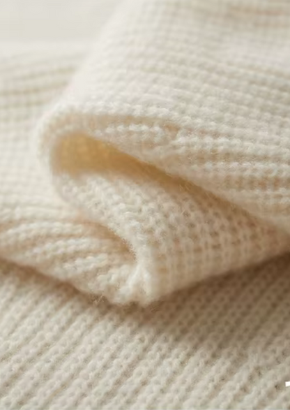 PURE EXTRA-FINE MERINO WOOL RIBBED HALF-ZIP