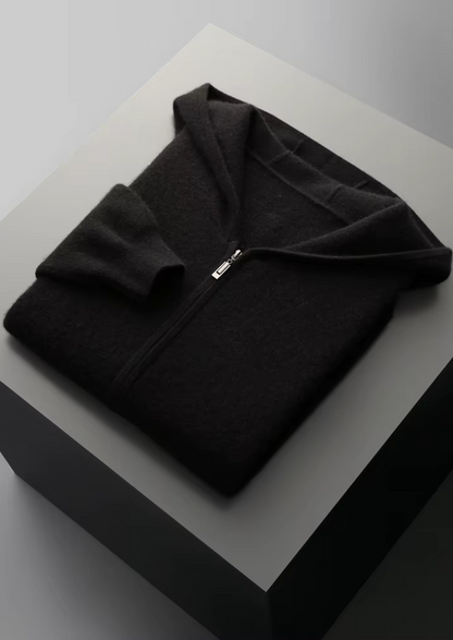 PURE EXTRA-FINE MERINO WOOL ZIPPER HOODIE