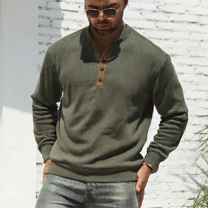 H&L Men's Outdoor Casual Stand Collar Long Sleeve Sweatshirt