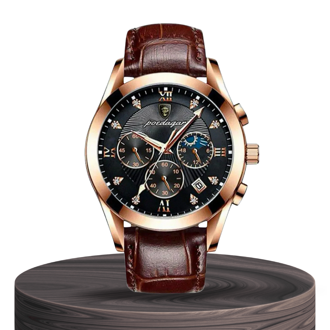 Darian™ | Classic Textured Leather Strap Watch | 39mm