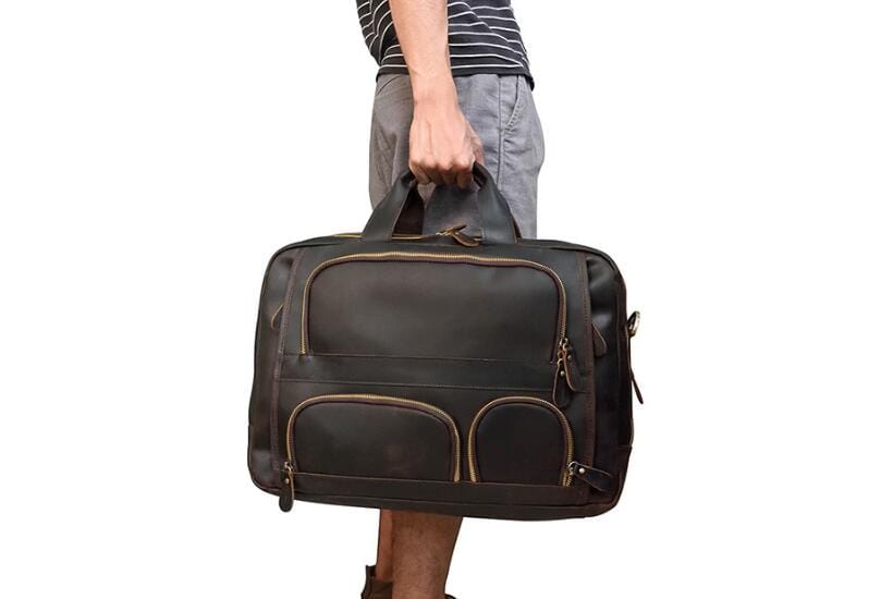 Brown Duffle Bag Leather Men's Style