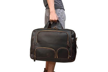 Brun Duffle Bag Læder Herrestil