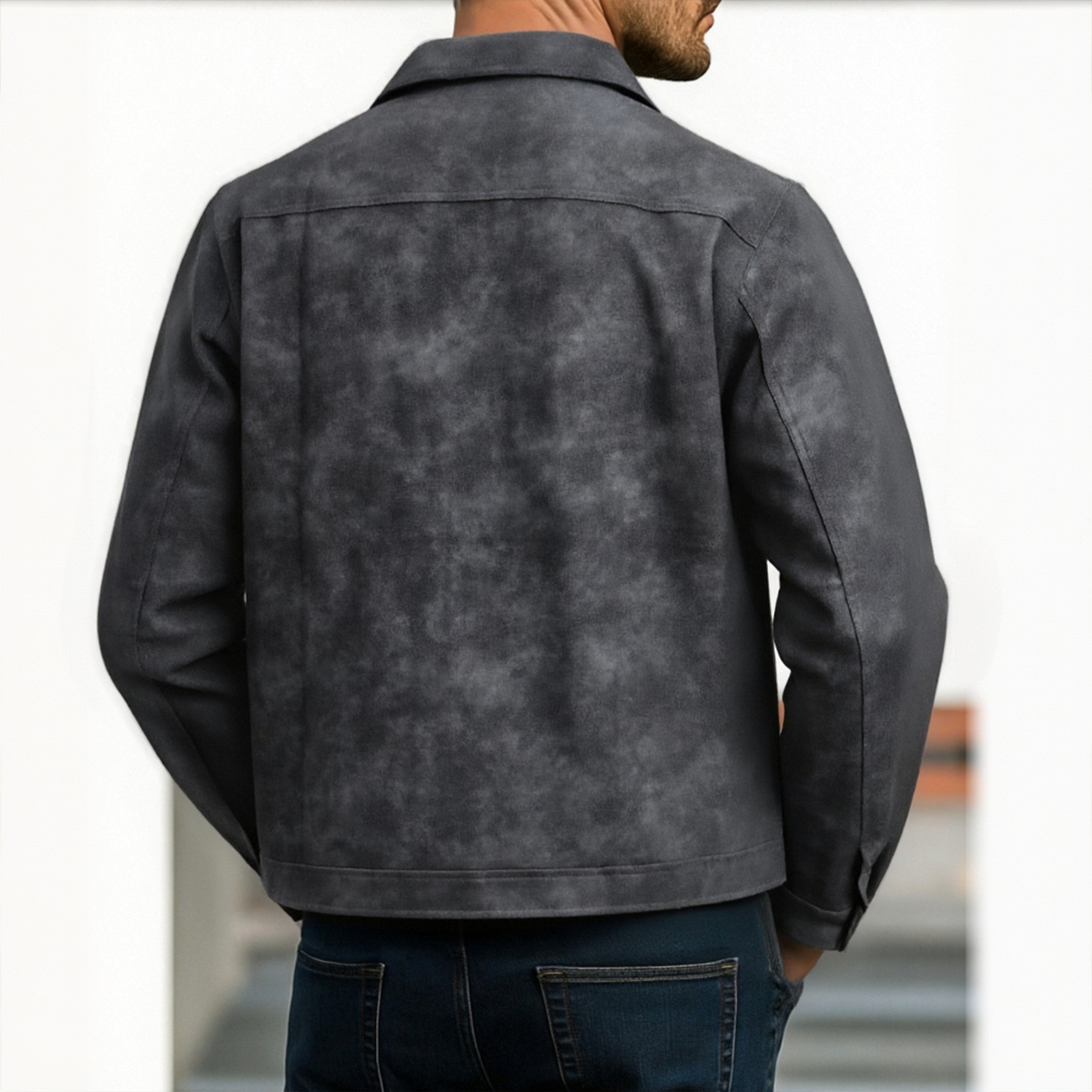 H&L Men's Classic Fashion Zipper PU Leather Jacket