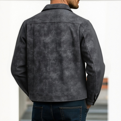 H&L Men's Classic Fashion Zipper PU Leather Jacket