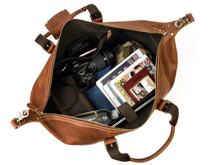 Weekend Lynlåst Herre Læder Duffle Bag
